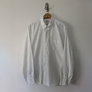J. Crew Secret Wash White Pattern Oxford Poplin Shirt